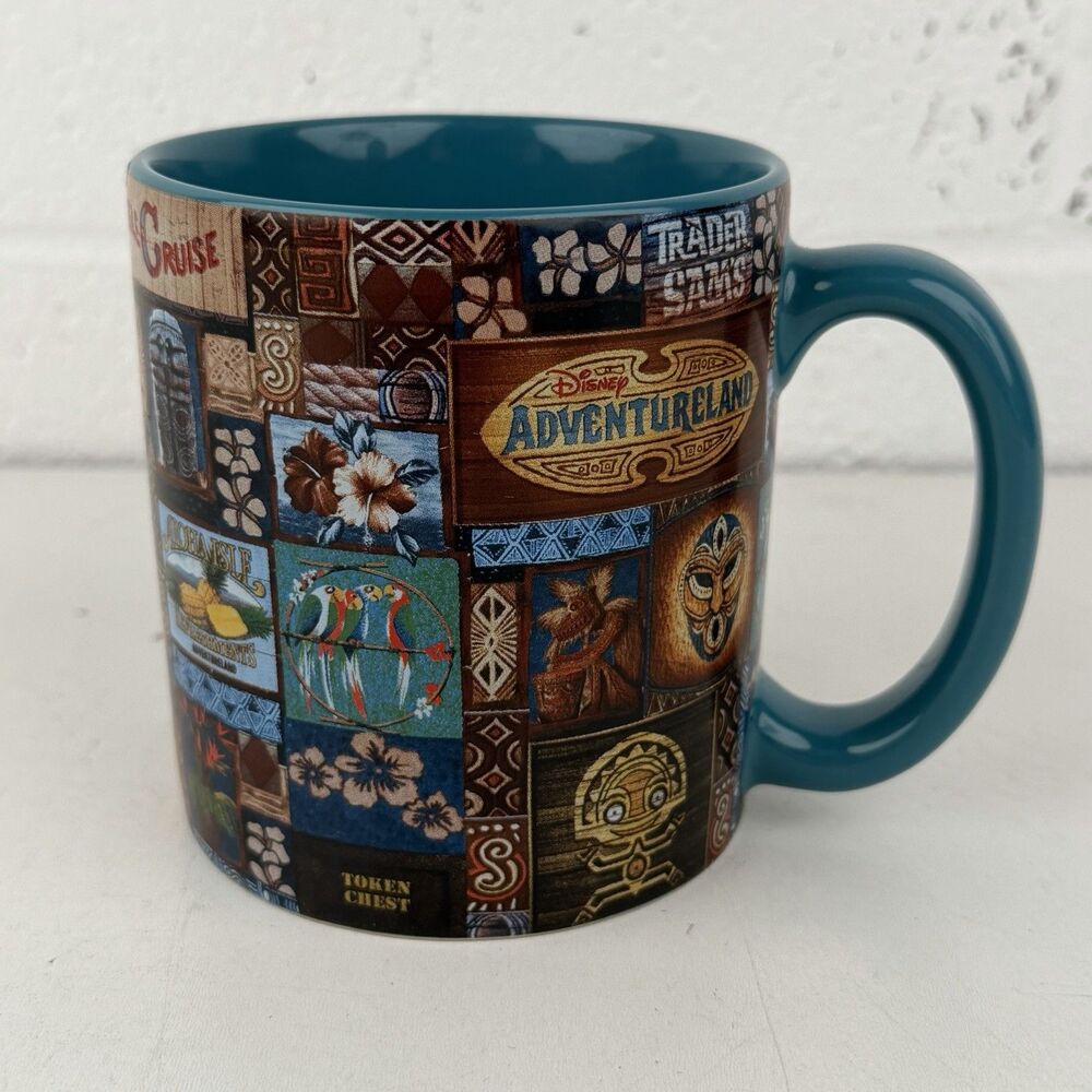 Disney Parks Magic Kingdom Adventureland Jungle Cruise Tiki Coffee Mug Teal